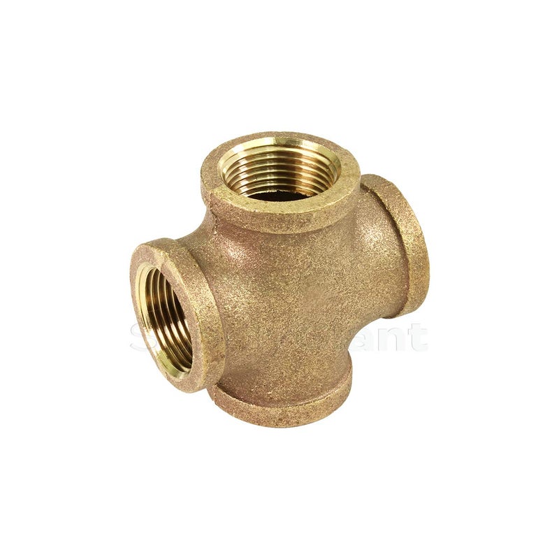 SUPPLYGIANT Suply Giant CSDS0034 3/4'' lead-free Four Way Brass Cross Fitting with Equally Sized Female Threaded Branches For 125 LB Applications, Easy to Install - Image 2